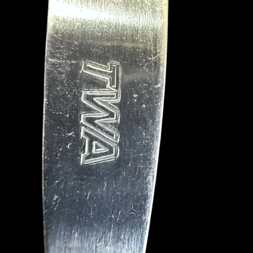 Lot of 2 Pieces TWA AIRLINE FLATWARE Fork‎ Spoon TRANS WORLD AIRLINES Vintage